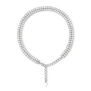 Silver Double Row Zircon Tennis Bracelet