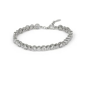 Silver Round Zircon Tennis Bracelet