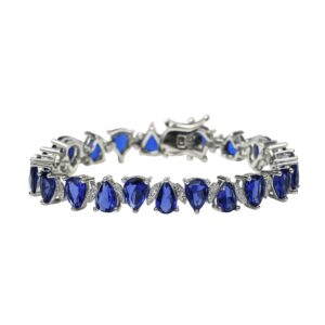 Silver Blue Triangle-Cut Zircon Bracelet
