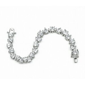 Silver Triangle-Cut Zircon Bracelet