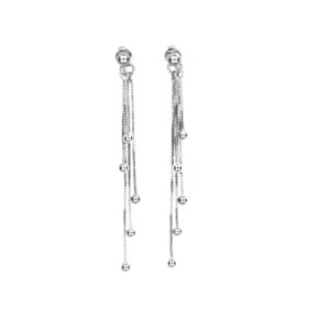 Silver Multi-Chain Dangle Earrings